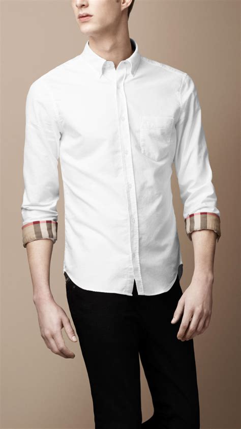 white burberry|Burberry button down white.